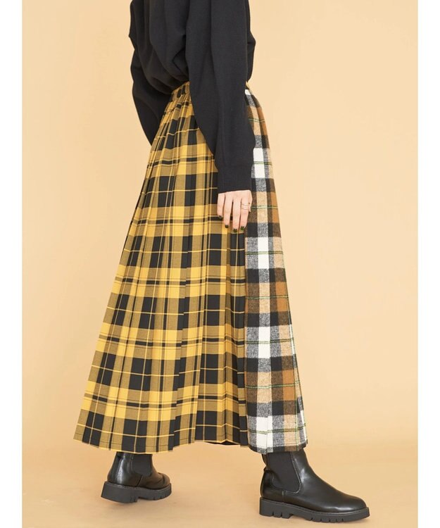 AMERICAN HOLIC アソートチェックプリーツスカート Yellow