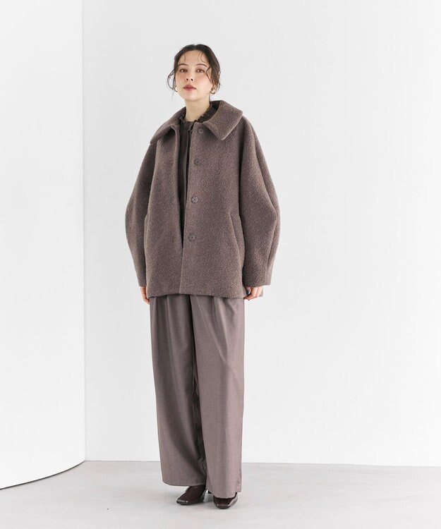 #Newans 【昨年即完売コート新色追加！】プードルコクーンコート モカブラウン