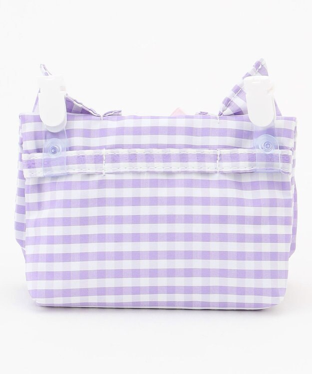 ANY KIDS フリルリボン 移動 ポケット ポシェット ラベンダーギンガム