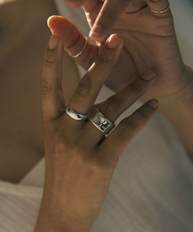 yoaa シルバー925 ボールドライン リング