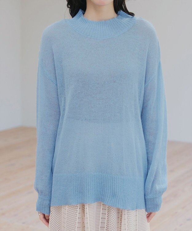 Tiaclasse 【洗える】シアープルオーバーニット サックス