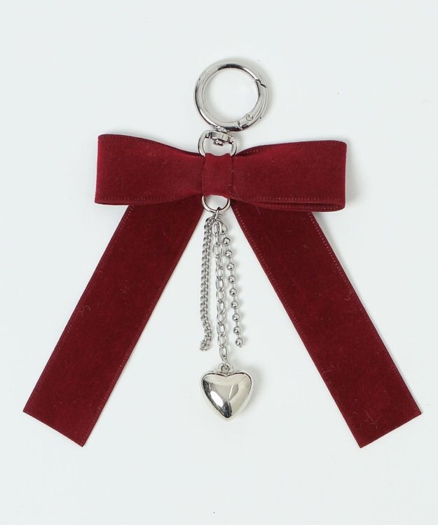 WEGO チャーム付きスクエアボストンバッグ ワイン