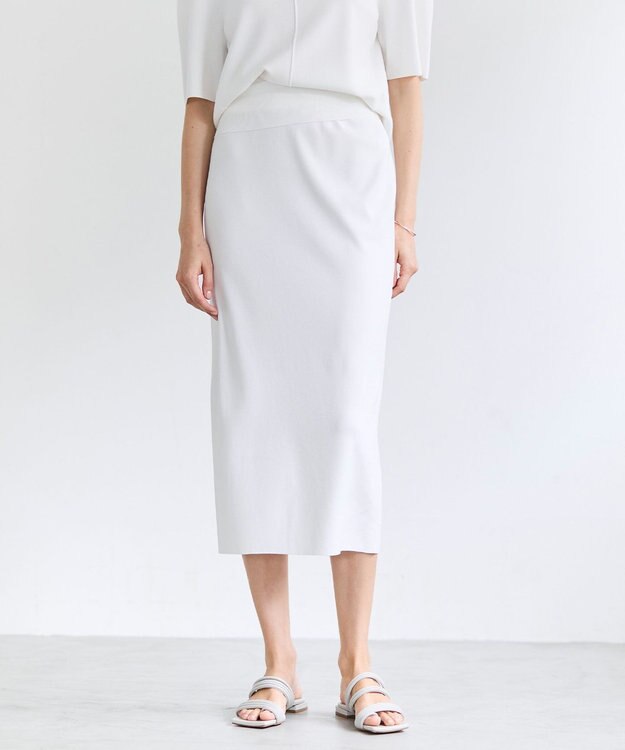 BEIGE， LAURA / ドライタッチ ストレッチニットスカート Ecru