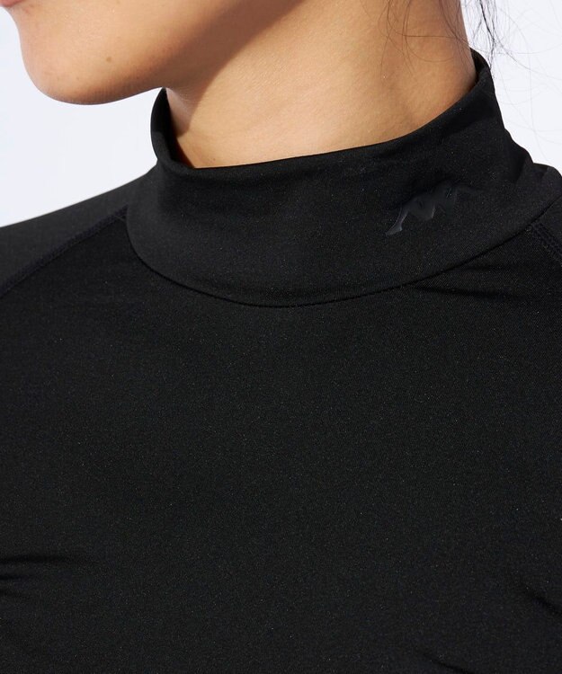 OP／FILA 【Kappa】ハイネックフィットトップス｜コンプレッションウェア ブラック×ブラック