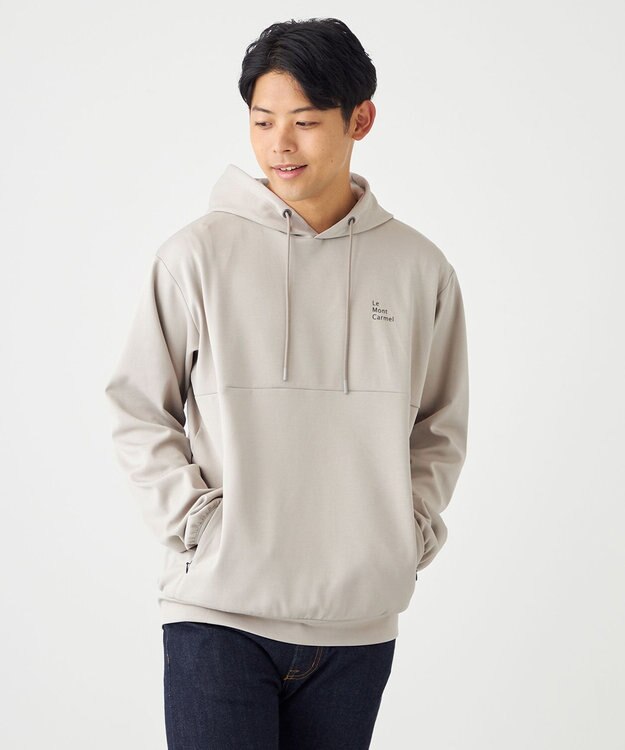 SHARE PARK MENS 【UVカット・吸水速乾・ストレッチ・軽量・アンチピリング 】ダンボールフードパーカー（L・XLサイズ） ベージュ系