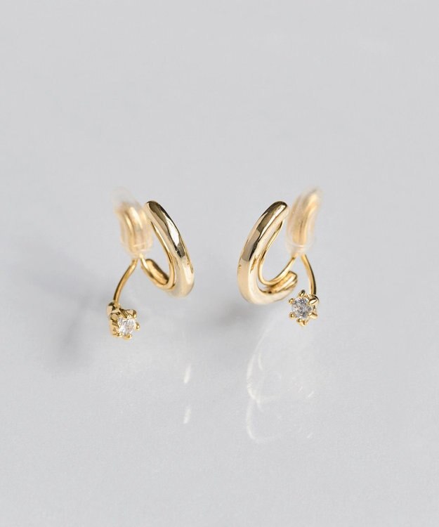 Phoebe 【金属アレルギー対応】【痛くないシリーズ】グレインメタルフロートライトフィットイヤリング ゴールド