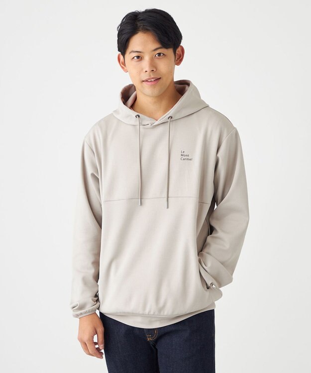 SHARE PARK MENS 【UVカット・吸水速乾・ストレッチ・軽量・アンチピリング 】ダンボールフードパーカー（L・XLサイズ） ベージュ系