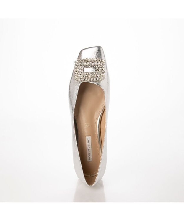 MODE ET JACOMO <MODE ET JACOMO>ビジューモチーフフラットパンプス シルバー