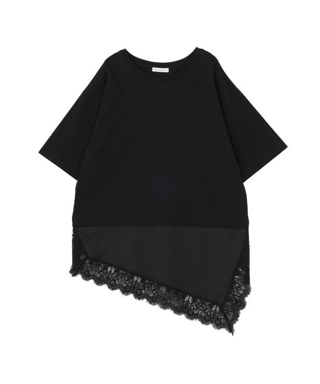 Green Parks レースドッキングＴシャツ Black