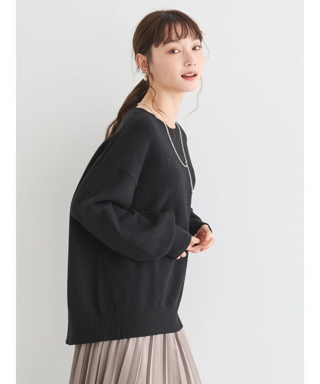 AMERICAN HOLIC バイパチ袖ボリュームニットプルオーバー　 Black