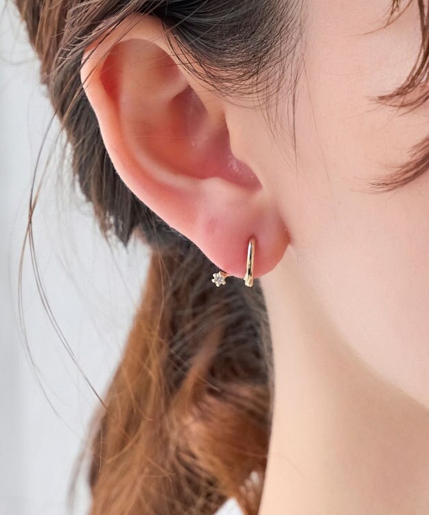 Phoebe 【金属アレルギー対応】【痛くないシリーズ】グレインメタルフロートライトフィットイヤリング ゴールド