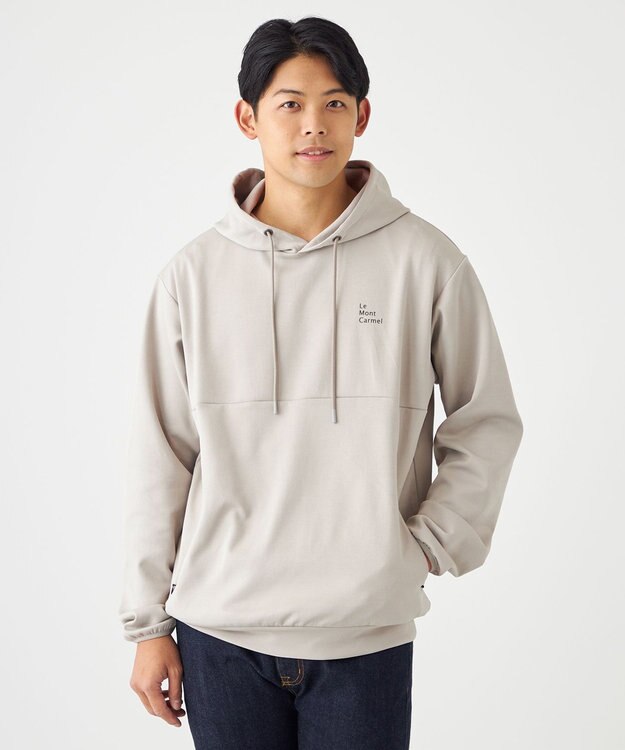 SHARE PARK MENS 【UVカット・吸水速乾・ストレッチ・軽量・アンチピリング 】ダンボールフードパーカー（L・XLサイズ） ベージュ系