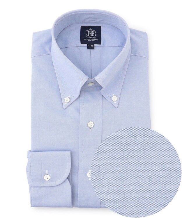 J.PRESS MEN 【定番】【PREMIUM PLEATS / 形態安定】ピンオックス ドレスシャツ / B.D. ダルブルー系
