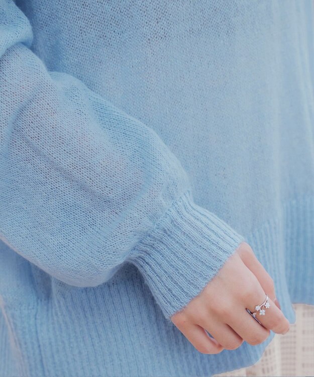 Tiaclasse 【洗える】シアープルオーバーニット サックス