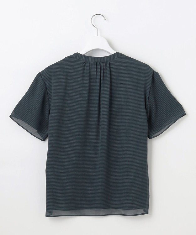 J.PRESS LADIES L 【速乾】サッカーチェック カットソー シーグリーン系3