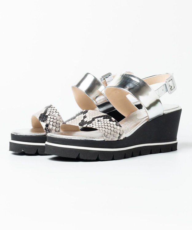 BONTRE 【LucaGrossi/ルカグロッシ】ダブルベルトサンダル パイソン