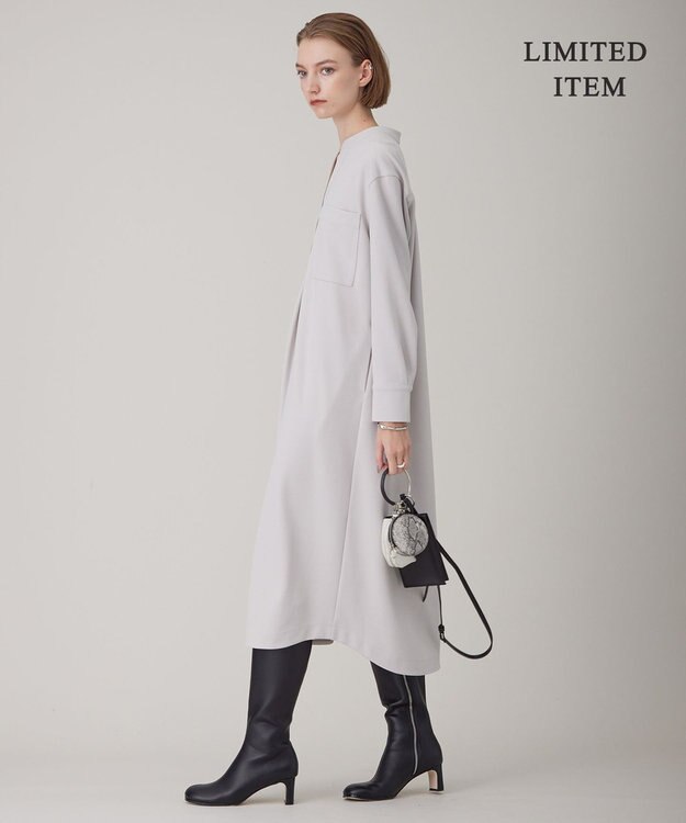 ICB 【WEB限定・洗える】ジョーゼットダブルジャージー ワンピース トープ系