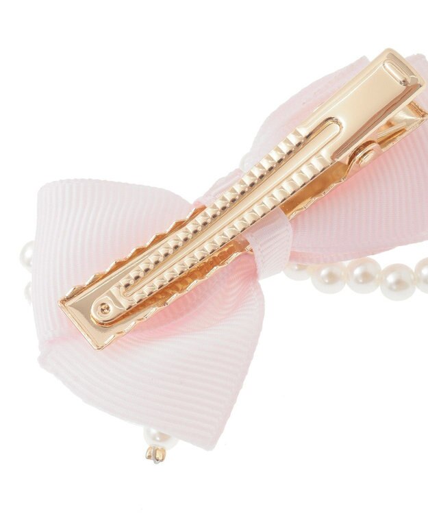 Maison de FLEUR ピンクマニアグログランリボンパールクリップ Pink