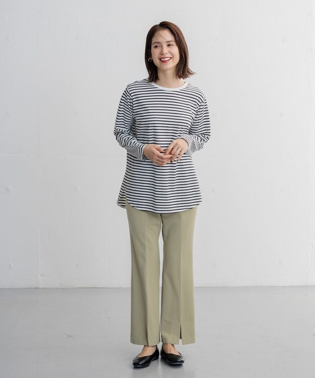 ANY 【福田麻琴さんコラボ】ちょ美っとフレアパンツ セージグリーン