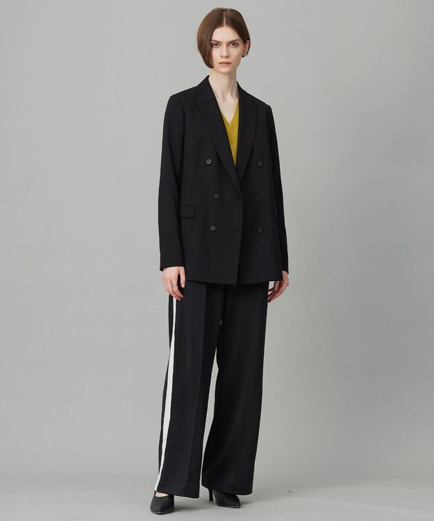 ICB 【洗える】 コンパクトトラックジャージー パンツ ブラック系