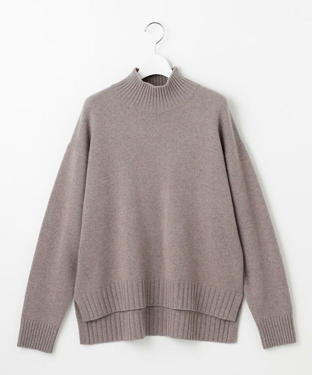 自由区 ウールカシミヤブレンドスパンコールハイネック ニット モカ