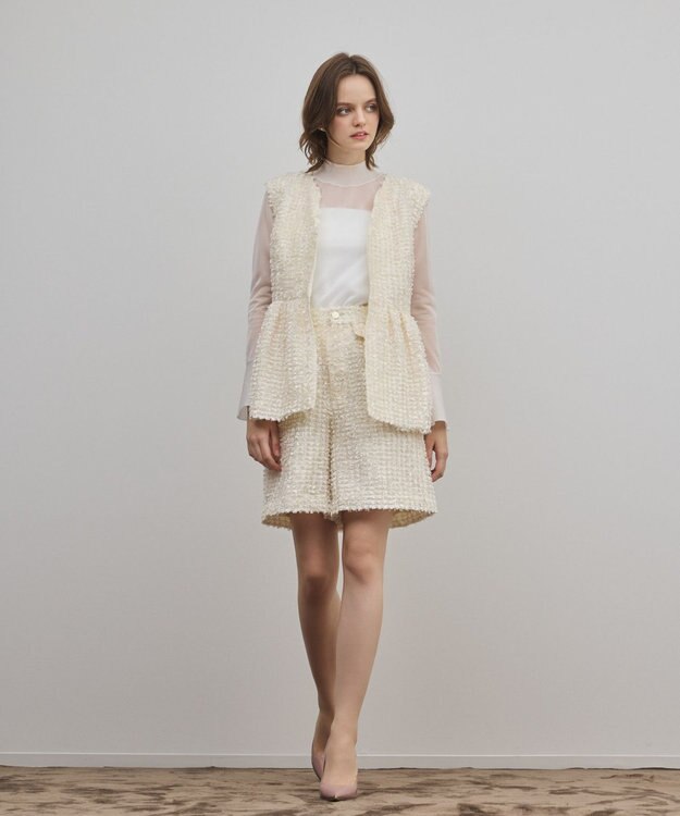 GRACE CONTINENTAL カットジャガードハーフパンツ キナリ