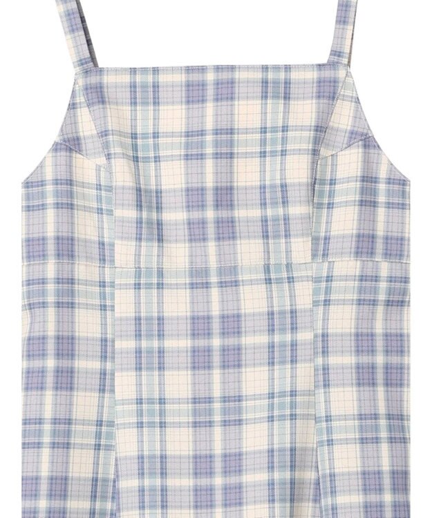 earth music&ecology ＣＨＥＣＫハイウエストフレアジャンスカ Check Blue