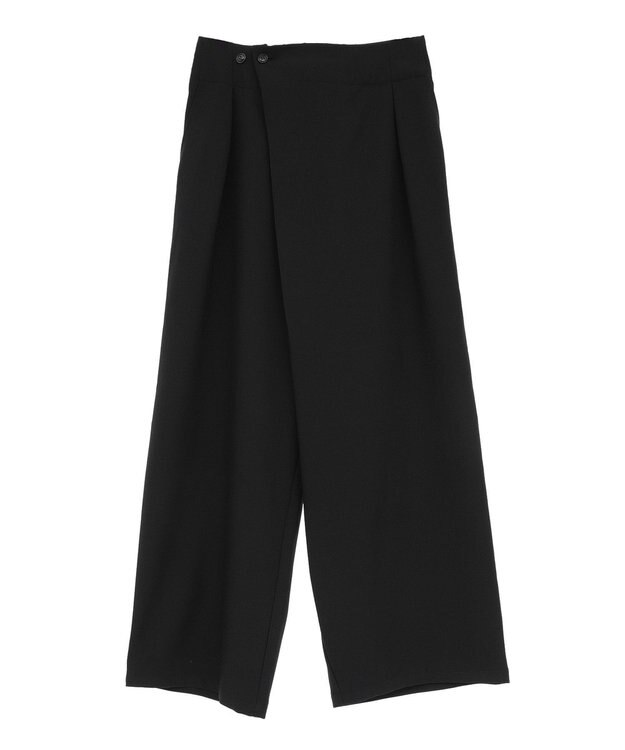 AMERICAN HOLIC タック　ラップワイドパンツ Black