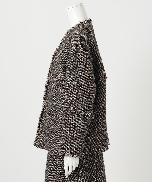 23区 オンワード樫山　ミックスツイードジャケット＋おまけスカート追加 23区 オンワード樫山 ミックスツイードジャケット＋おまけスカート追加