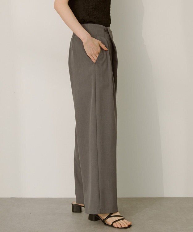 AMERICAN HOLIC タック　ラップワイドパンツ Charcoal Gray