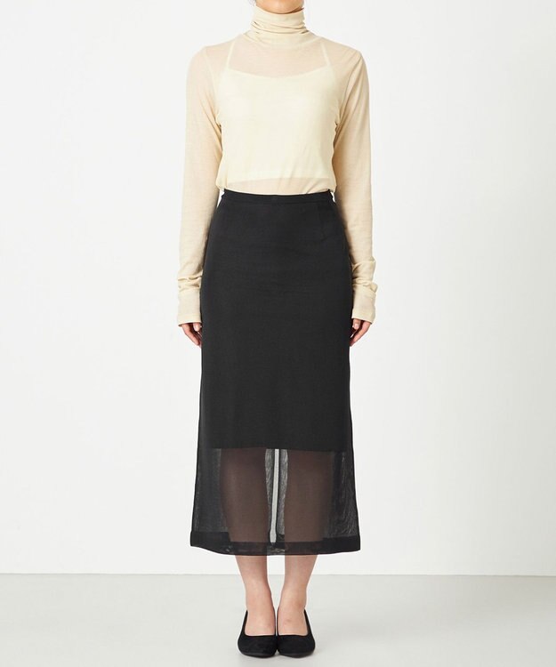 NAVE 【Nave・洗える】ツイストシアー タートルネックプルオーバー ライトイエロー系