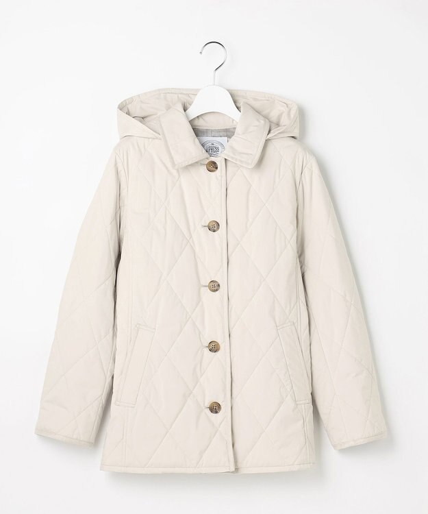 J.PRESS LADIES S 【2way】プレミアムBasic キルティング コート アイボリー系