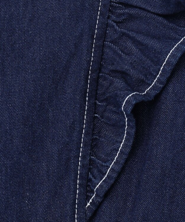 Feroux 【洗える】デニムミディ ワンピース ネイビー系