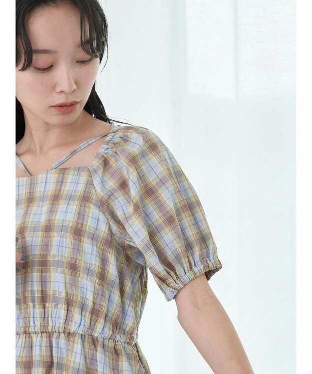 earth music&ecology ホルターネックシャーリングワンピース Lavender