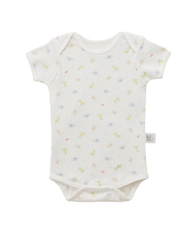 MIKI HOUSE HOT BISCUITS 【70-80cm】 半袖ボディシャツ(かぶり仕様) マルチカラー