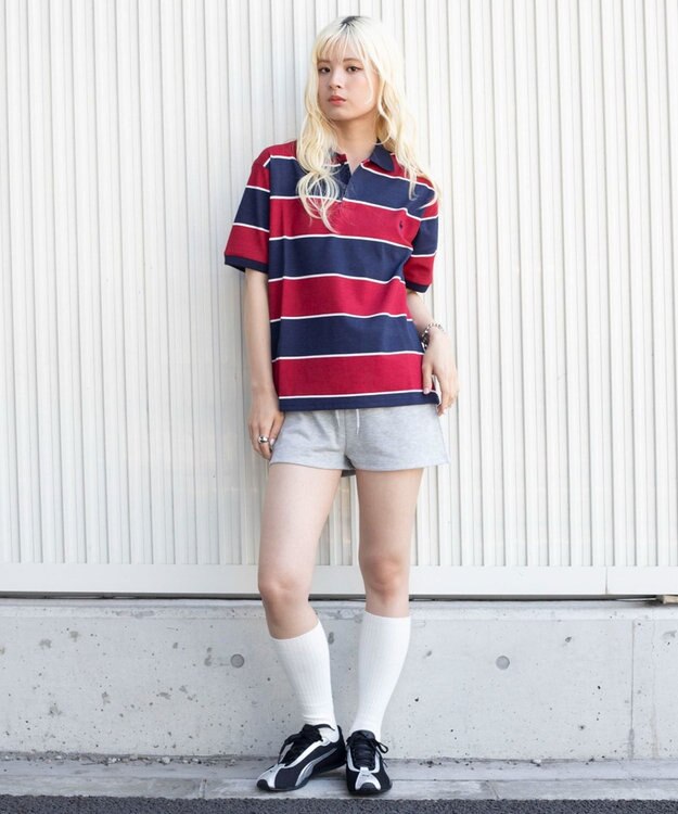 WEGO 【ユニセックス着用ITEM】ワンポイントボーダーポロ（SS） ワイン