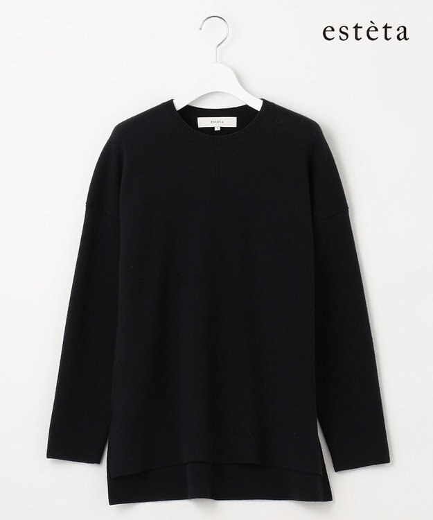 23区 S 【エステータ】エアリースパンウール プルオーバーニット ブラック系