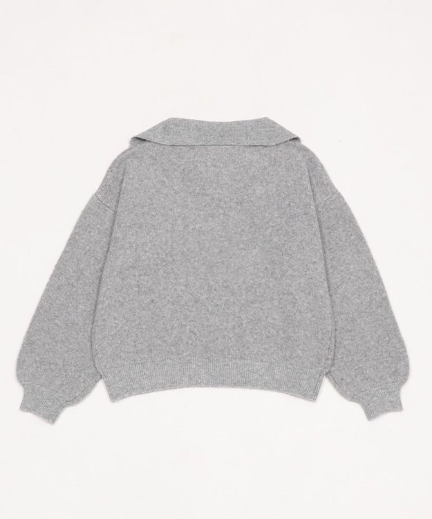 WEGO フラッフィーハーフジップニット 杢グレー