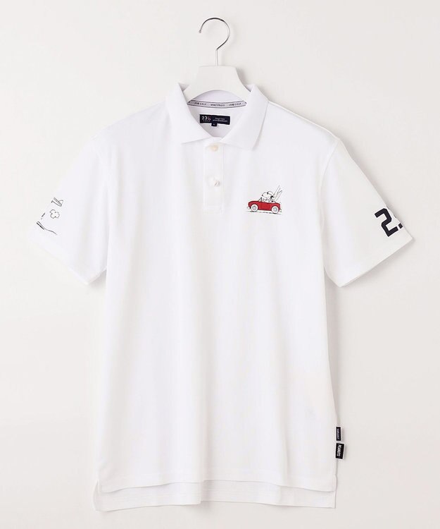 23区GOLF 【PEANUTS】【MEN】スヌーピーコラボ 半袖ポロシャツ ホワイト系