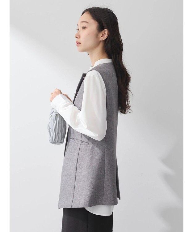 earth music&ecology パールボタンジレ Gray