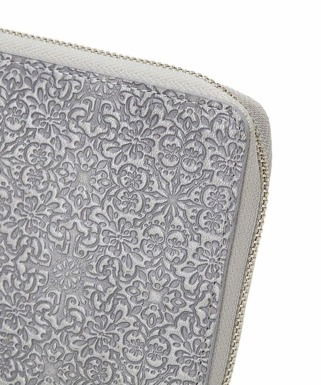 TOPKAPI 【TREASURE TOPKAPI】オリジナル エンボスレザー ラウンド パスポート ケース / 財布 シルバー