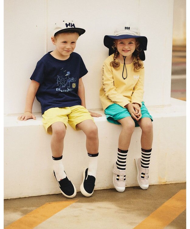 HELLY HANSEN 【キッズ】ツイルキャップ アイボリー×オーシャンネイビー2