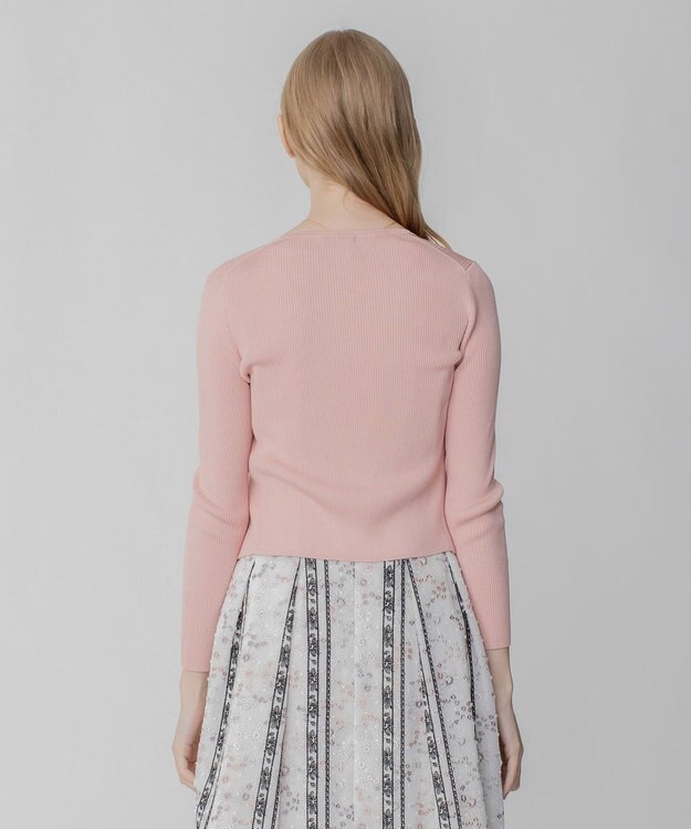 TOCCA 【洗える】SILK RIB CARDIGAN カーディガン ピンク系