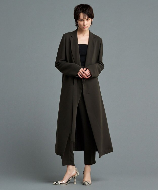 uncrave 【防しわ・洗濯機洗い可】ウォッシャブル ダブルクロス ワンピースコート（uncrave STANDARD） チャコール