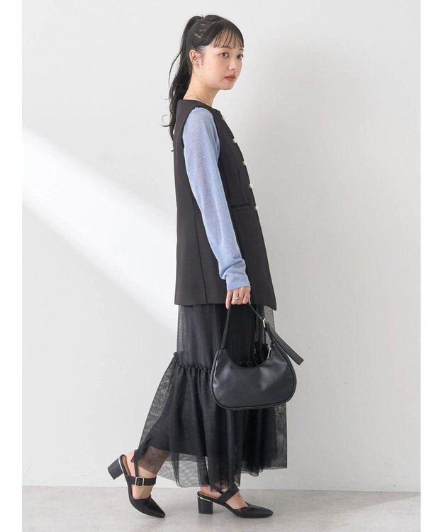 earth music&ecology パールボタンジレ Black