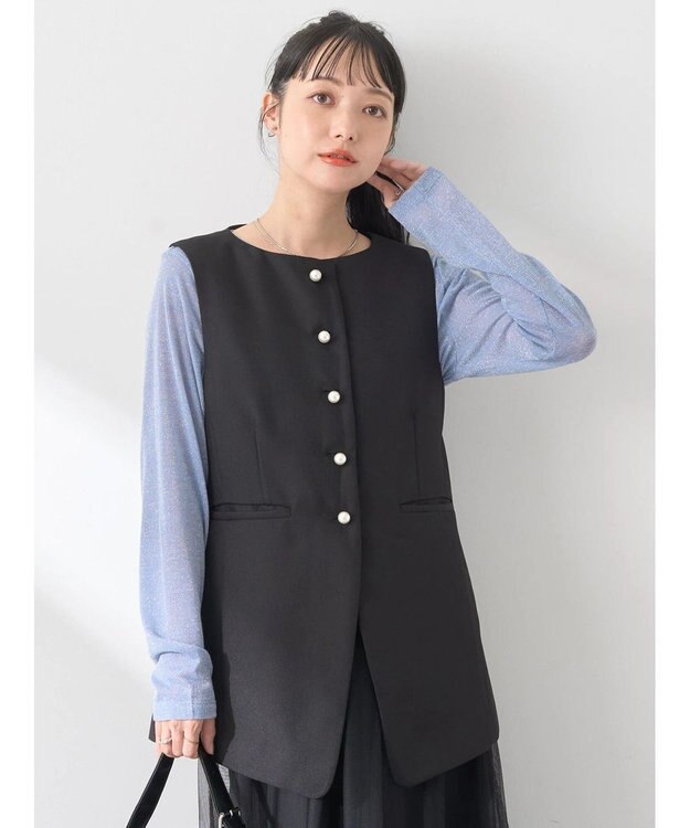 earth music&ecology パールボタンジレ Black