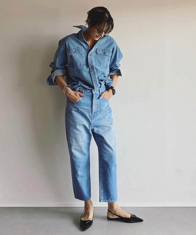woadblue ＜坪田あさみさんコラボ＞SAROUEL Denim /サルエル デニムパンツ ライトブルー LIGHT BLUE