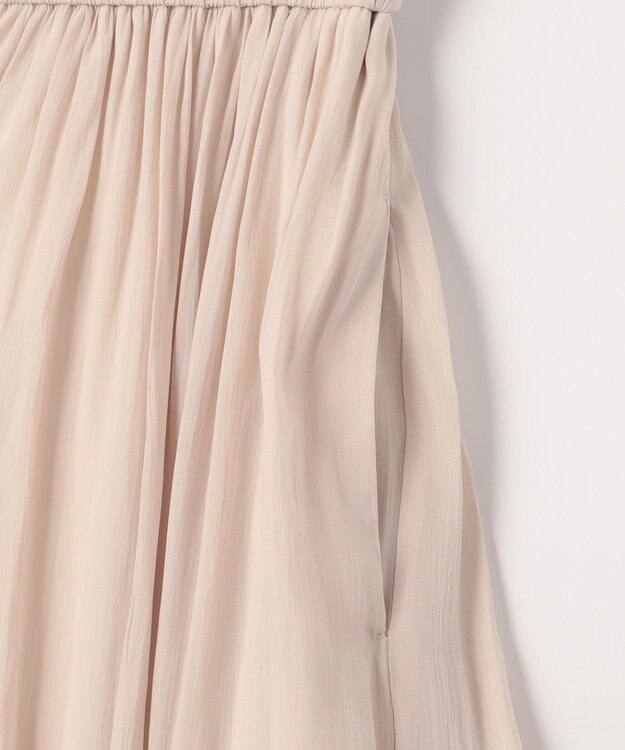 組曲 L 【WEB限定】シアープリーツライクシフォン パンツ ベージュ系