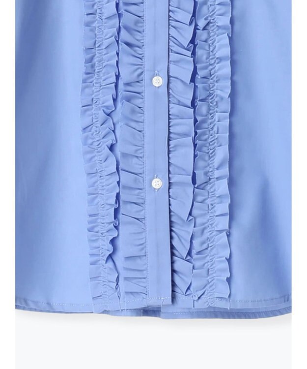 Te chichi フロントフリルシャツ ブルー