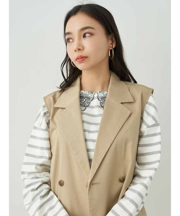 earth music&ecology ２ＷＡＹジレンチ Beige